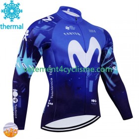 Homme Maillot vélo Hiver Thermal Movistar 2024